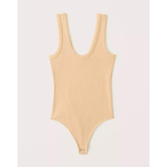 Abercrombie & Fitch Tops - Abercrombie Ribbed Wide Strap Sleeveless Scoop Neck Bodysuit M